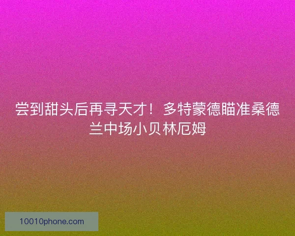 尝到甜头后再寻天才！多特蒙德瞄准桑德兰中场小贝林厄姆
