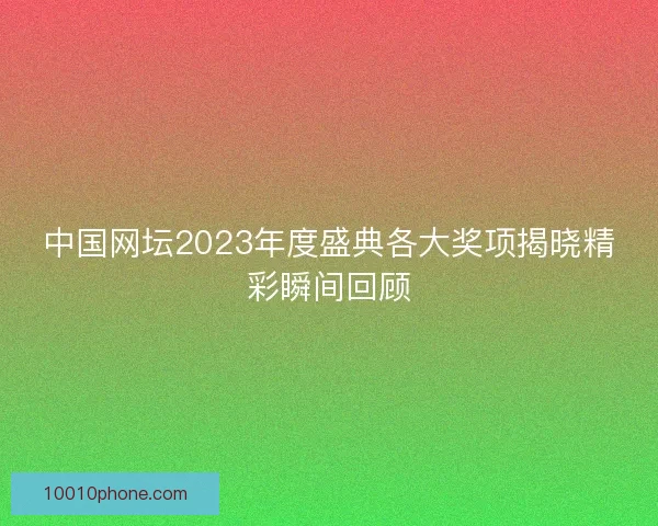 中国网坛2023年度盛典各大奖项揭晓精彩瞬间回顾
